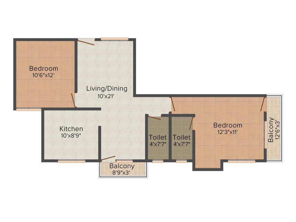 Sri Vasantham Apartment (2BHK+2T (1,040 sq ft) 1040 sq ft)