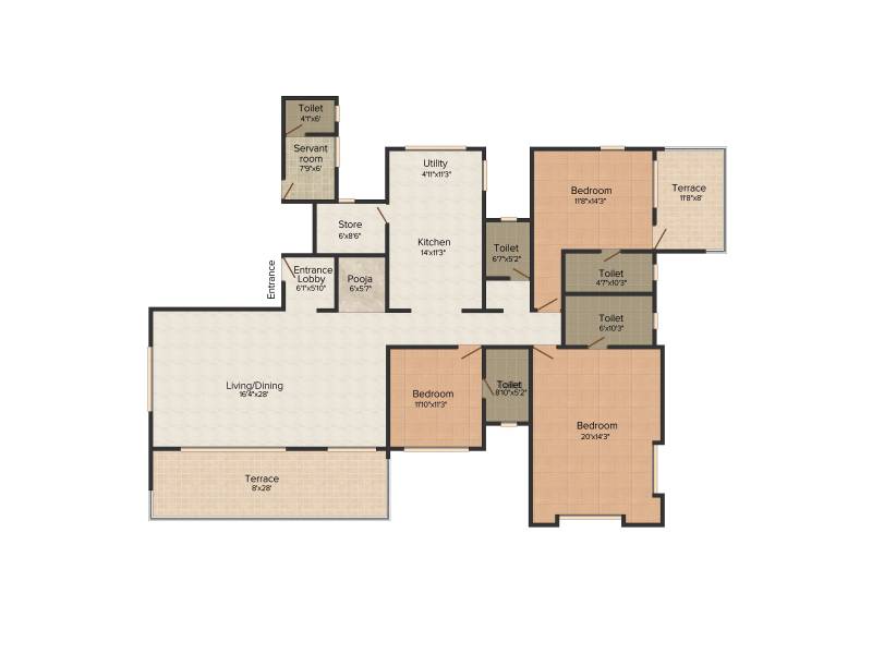Venus Nishigandh (3BHK+4T (2,767 sq ft) + Servant Room 2767 sq ft)