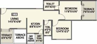 Akruti Sierra (2BHK+2T (976 sq ft) 976 sq ft) Akruti Sierra (2BHK+2T (976 sq ft) 976 sq ft)