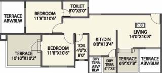 Akruti Sierra (2BHK+2T (1,013 sq ft) 1013 sq ft) Akruti Sierra (2BHK+2T (1,013 sq ft) 1013 sq ft)