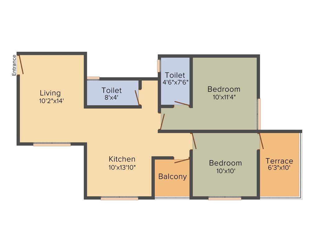 Akruti Saundrya (2BHK+2T (904 sq ft) 904 sq ft)