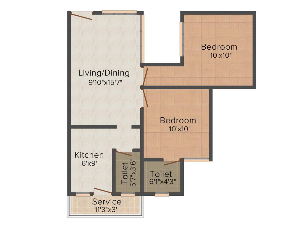 Sri Vasantham Apartment (2BHK+2T (797 sq ft) 797 sq ft)