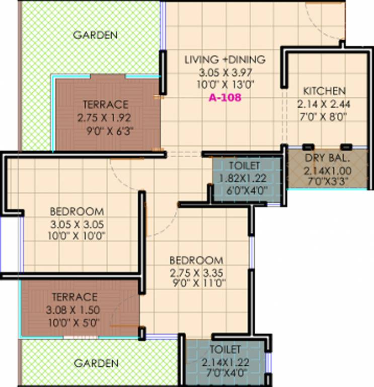 Majestique Venice (2BHK+2T (1,052 sq ft) 1052 sq ft) Majestique Venice (2BHK+2T (1,052 sq ft) 1052 sq ft)