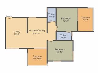 RK Residency (2BHK+2T (1,092 sq ft) 1092 sq ft)