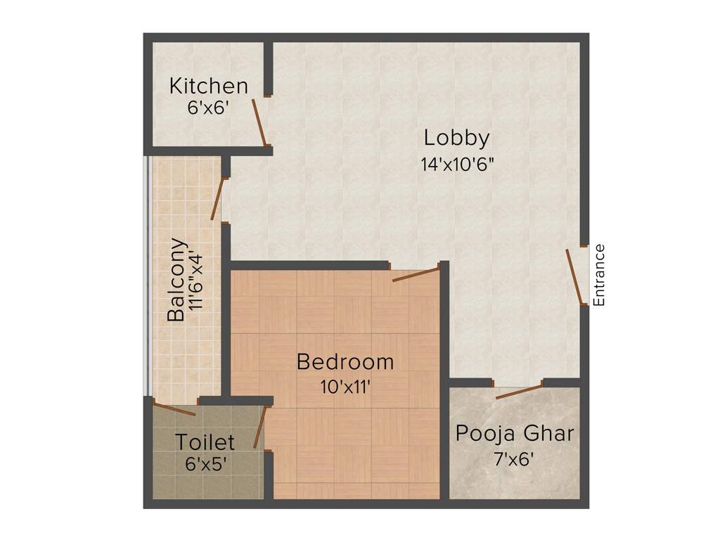 VKG Shree Dham (1BHK+1T (450 sq ft) + Pooja Room 450 sq ft)