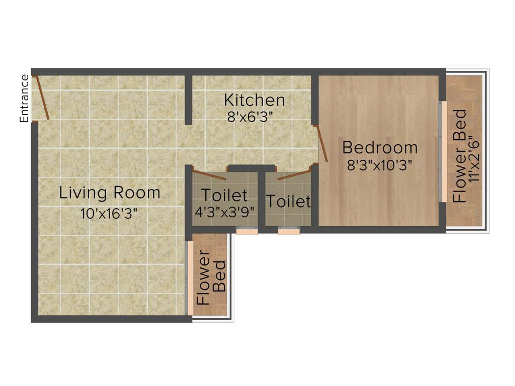 Square Arch Square Garden (1BHK+2T (525 sq ft) 525 sq ft)