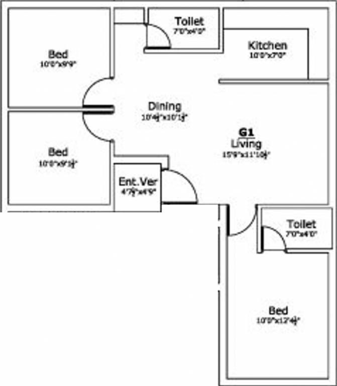 Anirudh Alwarthirunagar (3BHK+2T (1,068 sq ft) 1068 sq ft)