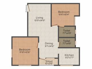 Kanya Sri Sai (2BHK+2T (1,020 sq ft) 1020 sq ft) Kanya Sri Sai (2BHK+2T (1,020 sq ft) 1020 sq ft)