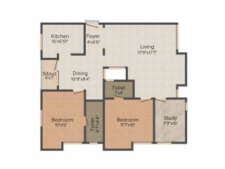 Kanya Sri Sai (2BHK+2T (1,324 sq ft) + Study Room 1324 sq ft) Kanya Sri Sai (2BHK+2T (1,324 sq ft) + Study Room 1324 sq ft)