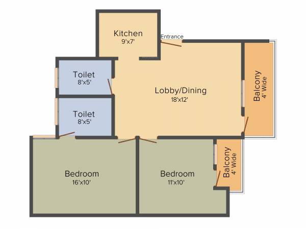 Resizone Krishna Arcade (2BHK+2T (1,010 sq ft) 1010 sq ft)
