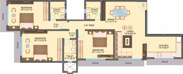 Shamiks Besant Arti CHS Ltd (3BHK+3T (1,178 sq ft) 1178 sq ft)