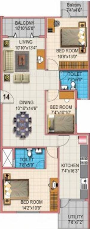 Nirman Meadows (3BHK+2T (1,413 sq ft) 1413 sq ft) Nirman Meadows (3BHK+2T (1,413 sq ft) 1413 sq ft)