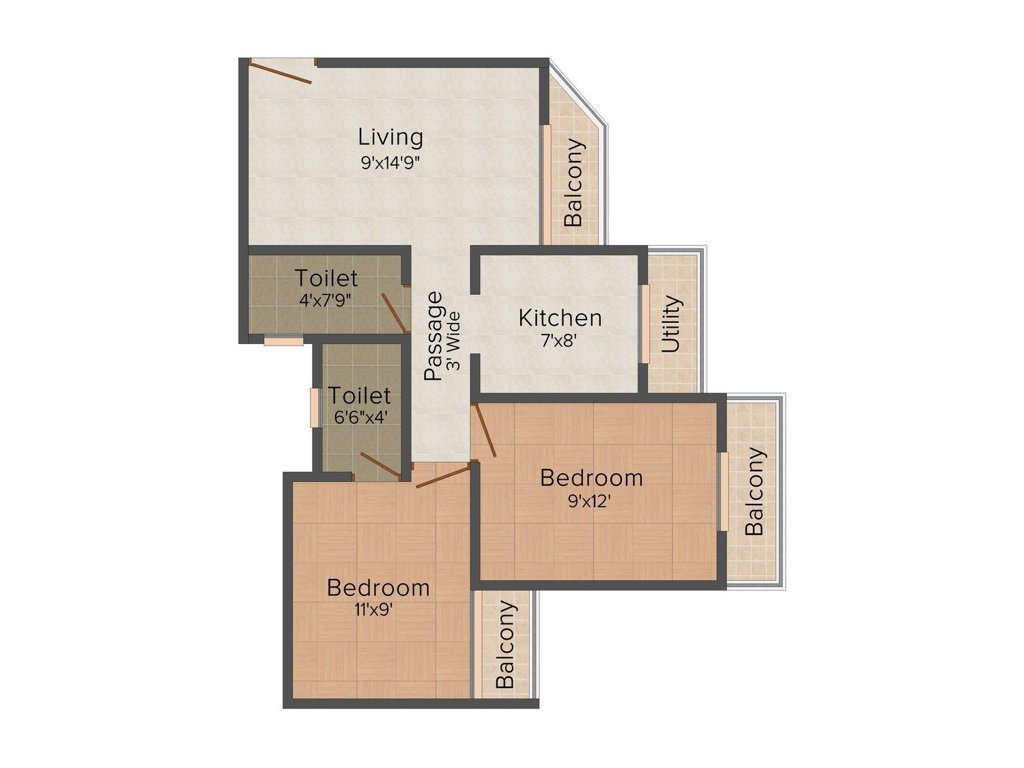 Tulsi Kalash (2BHK+2T (800 sq ft) 800 sq ft)