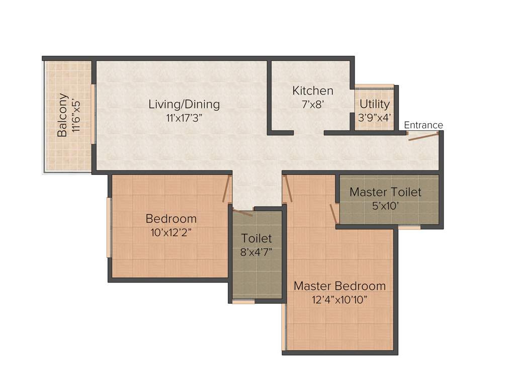 Covai Urbana Irene (2BHK+2T (1,062 sq ft) 1062 sq ft)