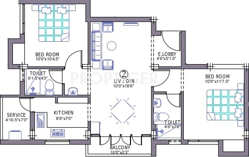 Priams Green Drops (2BHK+2T (960 sq ft) 960 sq ft)
