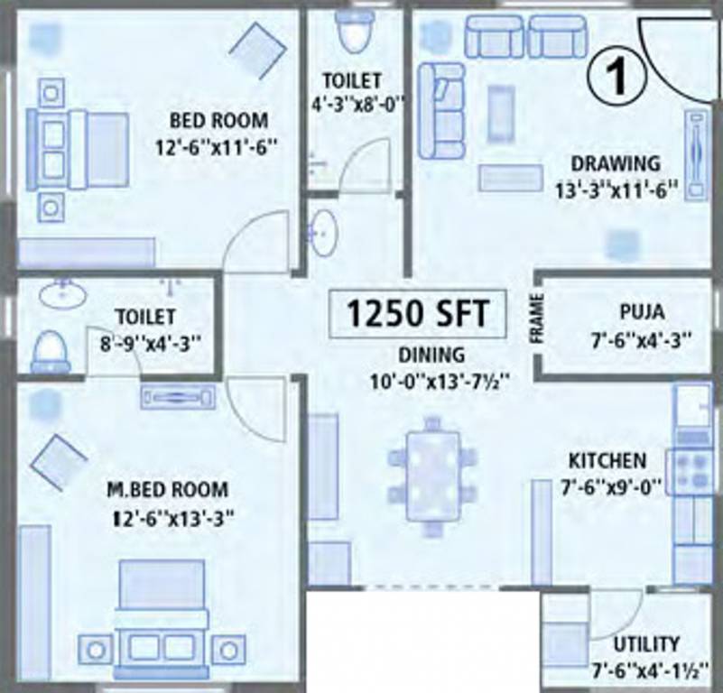 Anusha Begonia Homes (2BHK+2T (1,250 sq ft) + Pooja Room 1250 sq ft) Anusha Begonia Homes (2BHK+2T (1,250 sq ft) + Pooja Room 1250 sq ft)