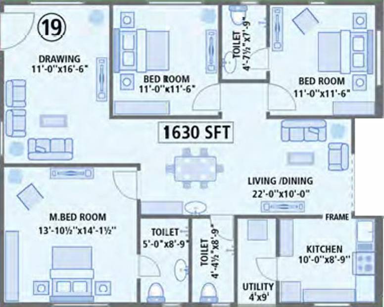Anusha Begonia Homes (3BHK+3T (1,630 sq ft) 1630 sq ft)