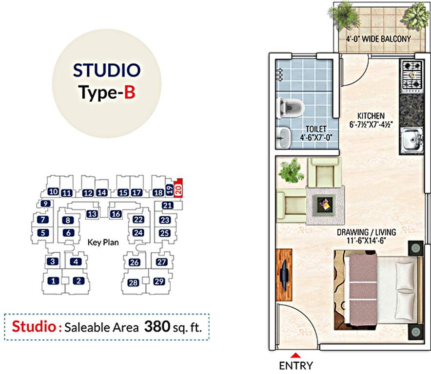 Unnati Jagat Hills (1BHK+1T (380 sq ft) 380 sq ft)