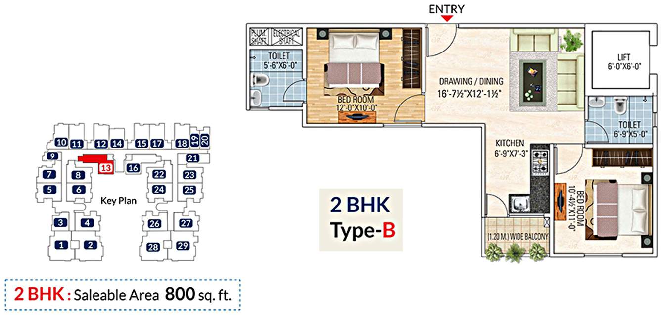 Unnati Jagat Hills (2BHK+2T (800 sq ft) 800 sq ft)