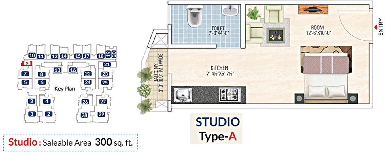 Unnati Jagat Hills (1BHK+1T (300 sq ft) 300 sq ft)