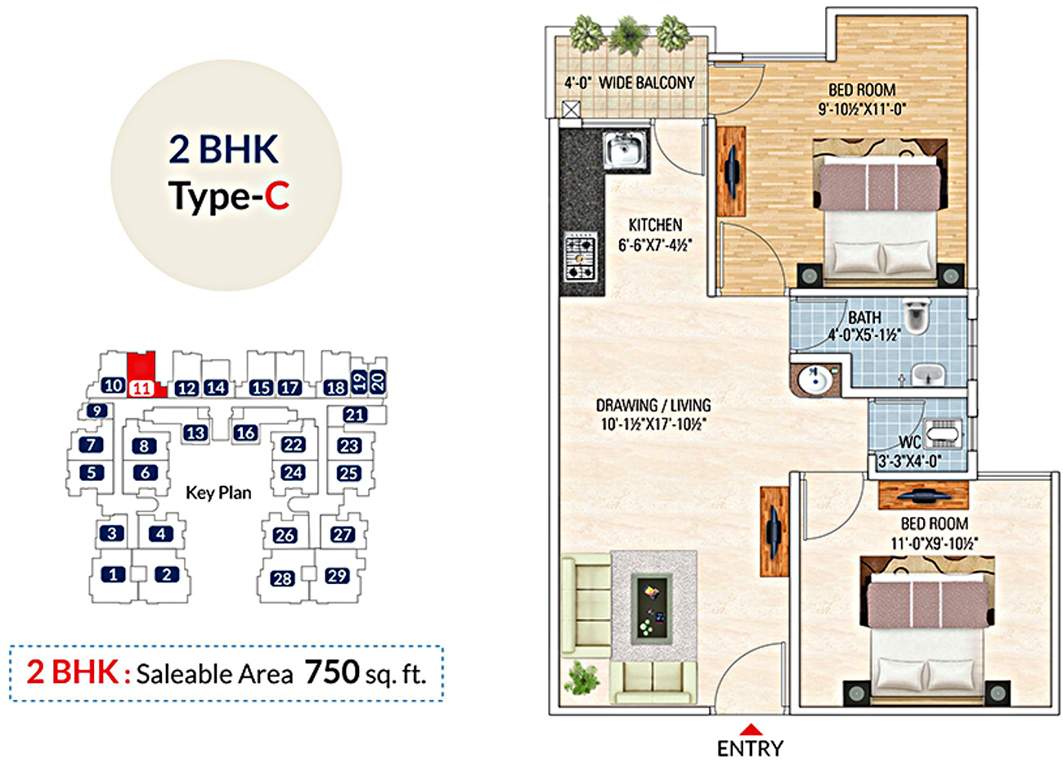 Unnati Jagat Hills (1BHK+1T (750 sq ft) 750 sq ft)