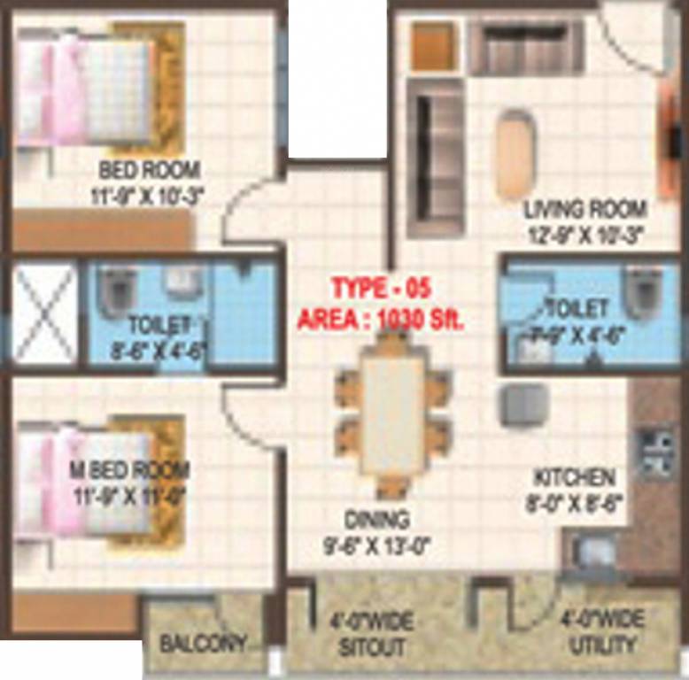 Prominent Vistara (2BHK+2T (1,030 sq ft) 1030 sq ft) Prominent Vistara (2BHK+2T (1,030 sq ft) 1030 sq ft)