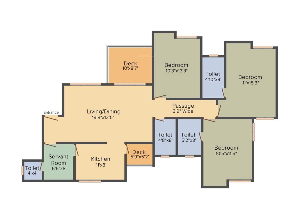 Wonder Blessings (3BHK+3T (1,730 sq ft) + Servant Room 1730 sq ft)