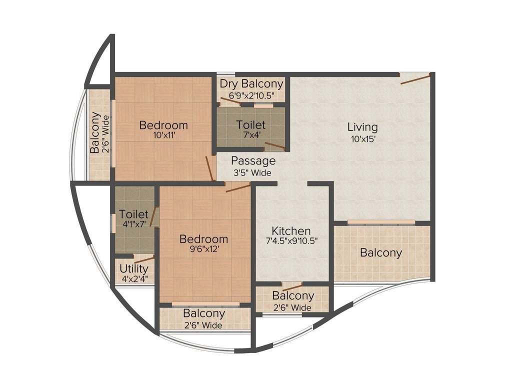 Mehta Amrut Pearl (2BHK+2T (1,030 sq ft) 1030 sq ft)