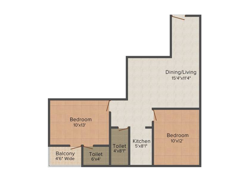 Naresh Swapnotari Residency (2BHK+2T (990 sq ft) 990 sq ft)