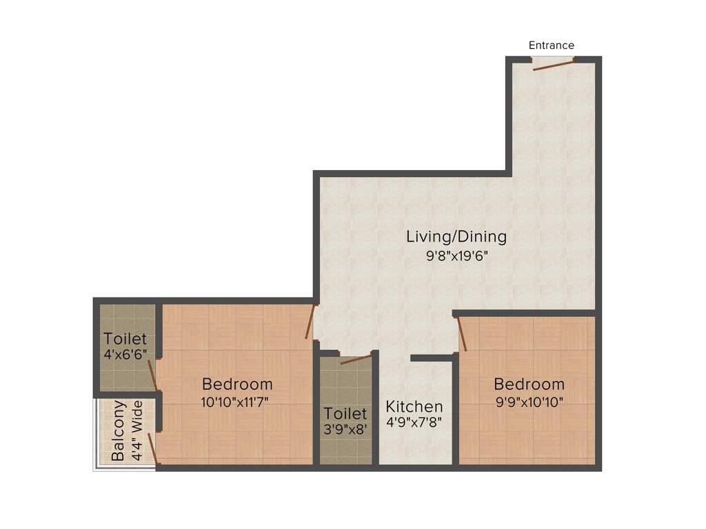 Naresh Swapnotari Residency (2BHK+2T (965 sq ft) 965 sq ft)