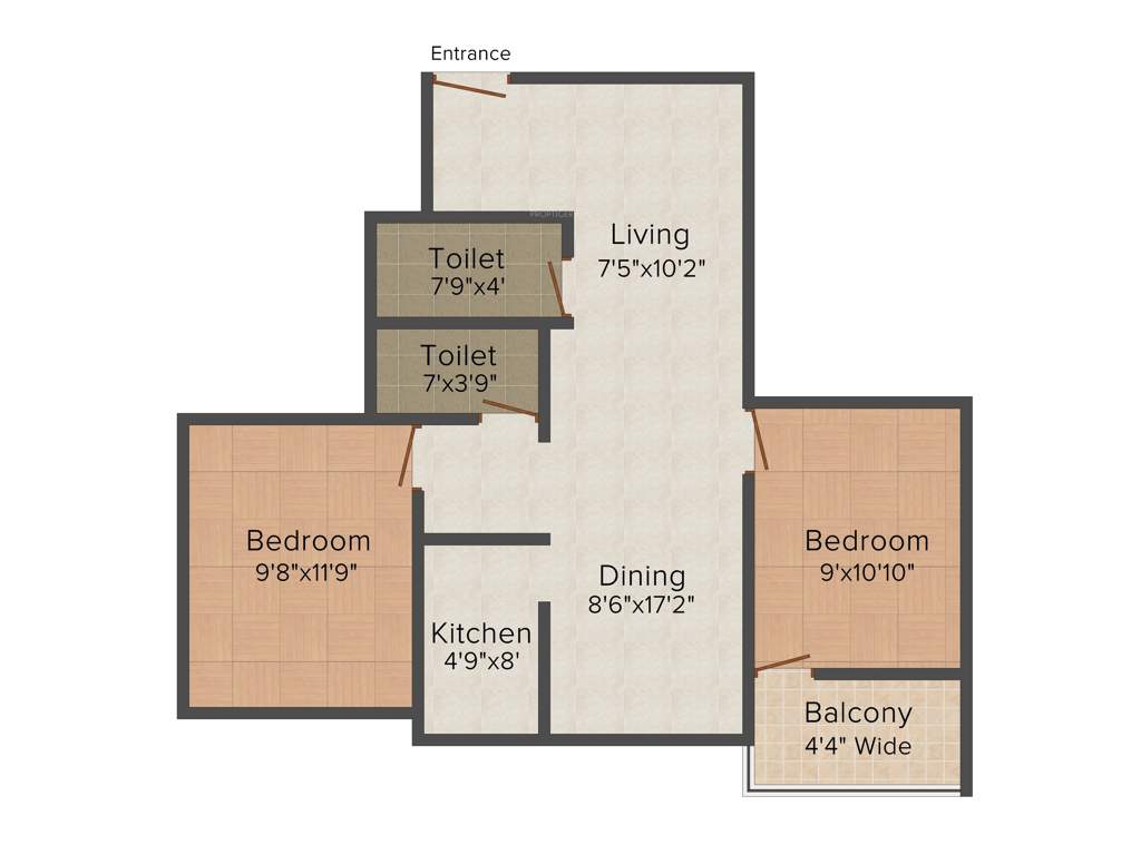 Naresh Swapnotari Residency (2BHK+2T (950 sq ft) 950 sq ft)