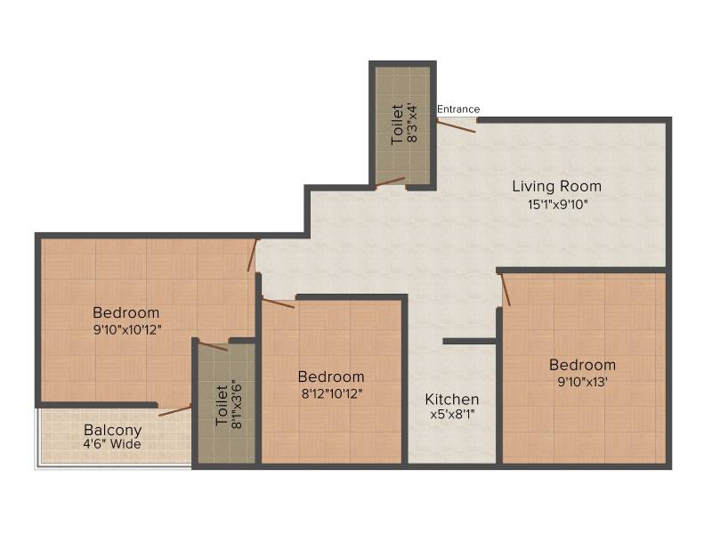 Naresh Swapnotari Residency (3BHK+2T (1,120 sq ft) 1120 sq ft)