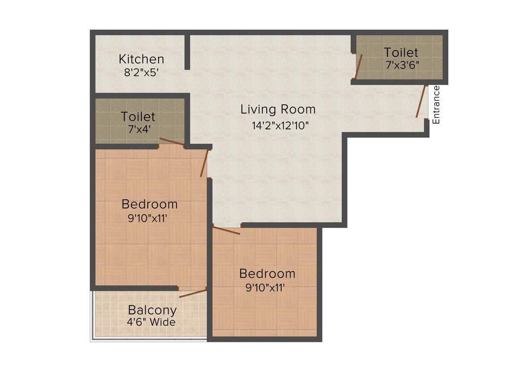 Naresh Swapnotari Residency (2BHK+2T (850 sq ft) 850 sq ft)