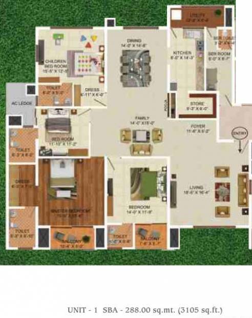 RNS Shrinikethan (3BHK+4T (3,105 sq ft) + Servant Room 3105 sq ft)