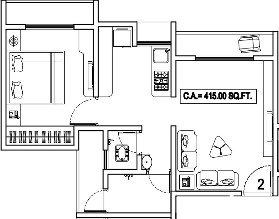 Samrin Vighnaharta Residency (1BHK+1T (581 sq ft) 581 sq ft)