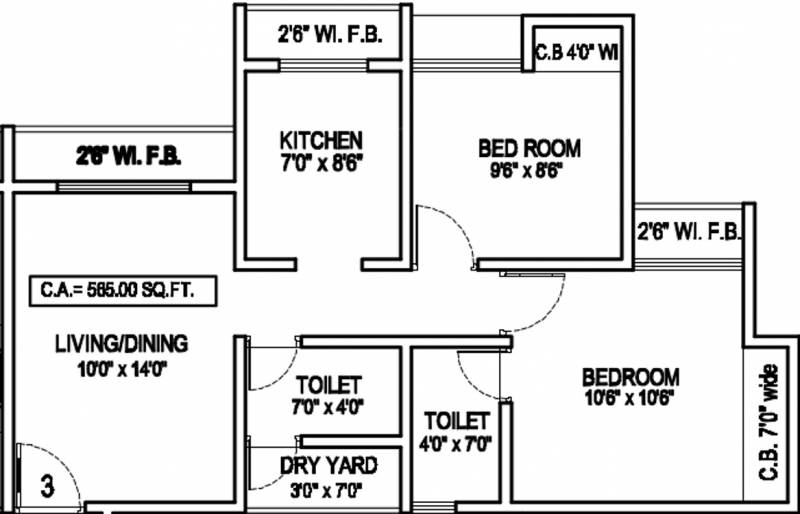 Samrin Vighnaharta Residency (2BHK+2T (791 sq ft) 791 sq ft)