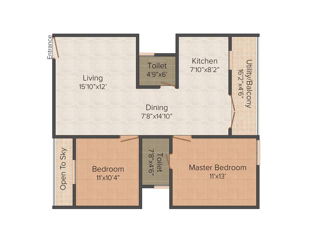 Karunya Brindavan Enclave (2BHK+2T (1,102 sq ft) 1102 sq ft)