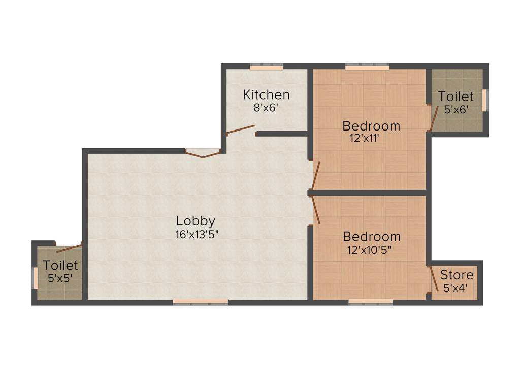 VKG Golden Palm (2BHK+2T (900 sq ft) 900 sq ft)