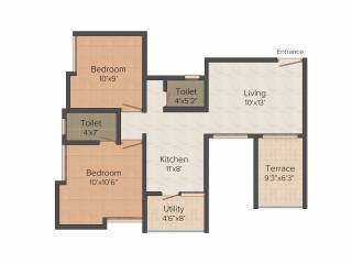 Shri Sai Hills (2BHK+2T (790 sq ft) 790 sq ft)