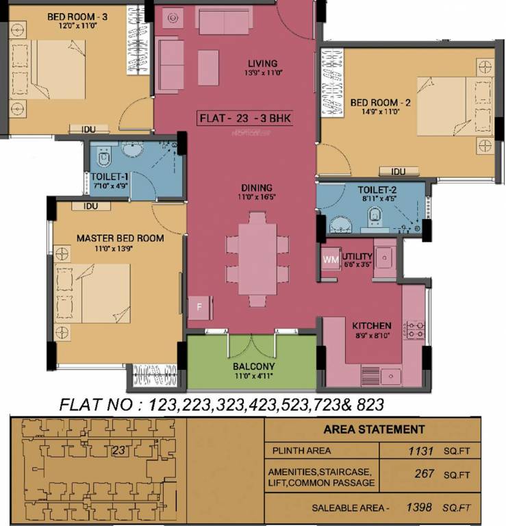 Ramaniyam Magnum (3BHK+3T (1,398 sq ft) 1398 sq ft) Ramaniyam Magnum (3BHK+3T (1,398 sq ft) 1398 sq ft)