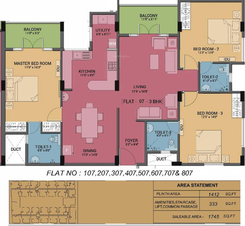 Ramaniyam Magnum (3BHK+3T (1,745 sq ft) 1745 sq ft) Ramaniyam Magnum (3BHK+3T (1,745 sq ft) 1745 sq ft)