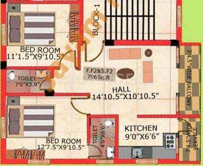 Jayam Mithra (2BHK+2T (796 sq ft) 796 sq ft)