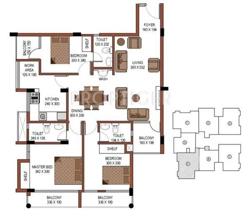 Kalpaka Florence (3BHK+3T (1,330 sq ft) 1330 sq ft) Kalpaka Florence (3BHK+3T (1,330 sq ft) 1330 sq ft)