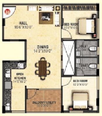 Shravanthi Alpyne (2BHK+2T (1,020 sq ft) 1020 sq ft)