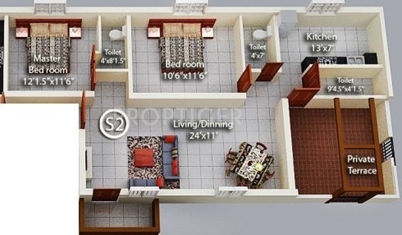 Geejay Rose Garden (2BHK+2T (1,113 sq ft) 1113 sq ft) Geejay Rose Garden (2BHK+2T (1,113 sq ft) 1113 sq ft)