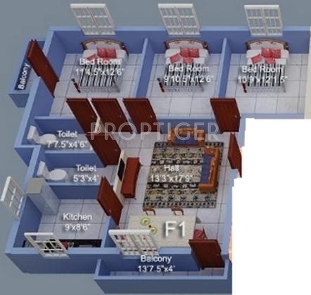Geejay Rose Garden (3BHK+2T (1,270 sq ft) 1270 sq ft) Geejay Rose Garden (3BHK+2T (1,270 sq ft) 1270 sq ft)
