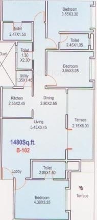 Siddhivinayak S3 Lifestyle (3BHK+3T (1,480 sq ft) 1480 sq ft)