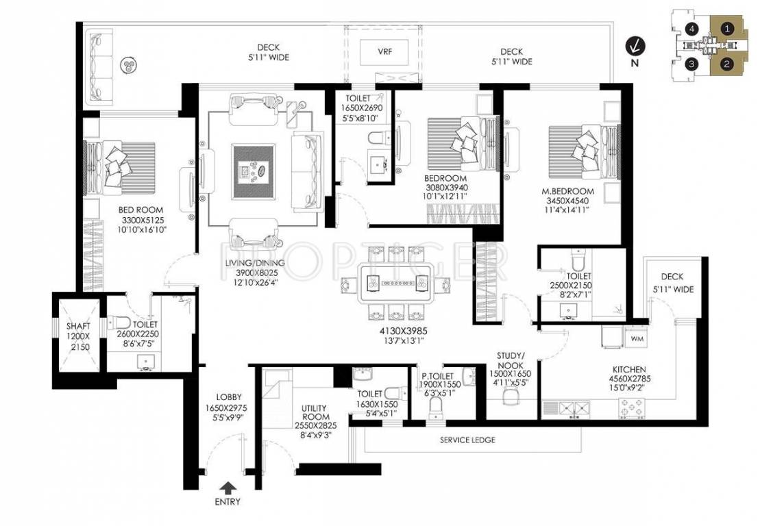 DLF The Crest (3BHK+5T (2,662 sq ft) + Study Room 2662 sq ft) DLF The Crest (3BHK+5T (2,662 sq ft) + Study Room 2662 sq ft)