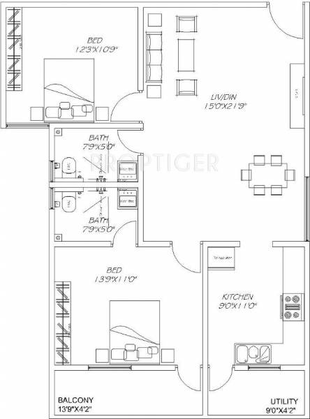 Vmaks Rangoli (2BHK+2T (1,189 sq ft) 1189 sq ft)
