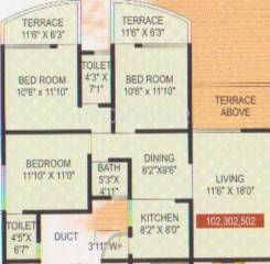 Siddhivinayak Shubhashree Residential (3BHK+3T (1,190 sq ft) 1190 sq ft)